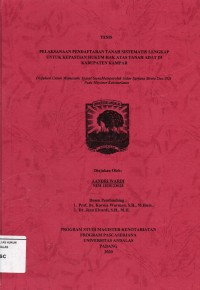 Image of Pelaksanaan Pendaftaran Tanah Sistematis Lengkap Untuk Kepastian Hukum Hak Atas Tanah Adat Dikabupaten Kampar