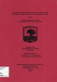 Image of Pembagian Warisan pada Masyarakat Islam Melayu Jambi Studi Kasus Di Desa Semabu,
Kec. Tebo Tengah,Kab. Tebo