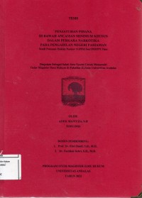 Image of Penjatuhan Pidana Di bawah Ancaman Minimum Khusus Dalam Perkara Narkotika Pada Pengadilan
Negeri Pariaman (Studi Putusan Hakim Nomor 114/Pid.Sus/2020/PN Pmn