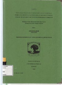 Image of Pertanggung jawaban induk perusahaan terhadap perbuatan hukum anak perusahaan menurut undang undang No. 40 Tahun 2007 tentang perseroan Terbatas