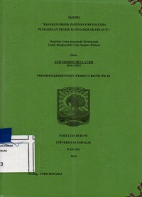Image of Eksekusi objek jaminan fidusia pada Pengadilan Negeri Batusangkar Kelas II