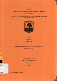 Image of Pengawasan izin praktik akupuntur terapis di Kota Padang