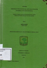 Image of Kedudukan penanaman modal asing dalam sektor pendidikan tinggi di Indonesia
