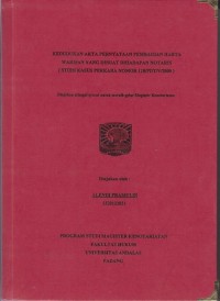 Image of Kedudukan akta pernyataan pembagian harta warisan yang dibuat dihadapan notaris (studi kasus perkara nomor 118/PDT/V/2000)