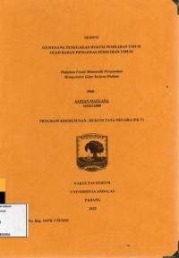 Image of Wewenang penegakan hukum pemilihan umum oleh Badan Pengawasan Pemilihan Umum