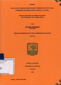 Image of Pelayanan publik sektor perizinan berbasis onlean single submission di daerah khusus Ibukota Jakarta
