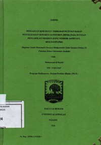 Image of Pengajuan keberatan terhadap putusan badan penyelesaian sengketa konsumen (BPSK) pada putusan Pengadilan Negeri Padang nomor 84/Pdt,Sus-BPSK/2021/PN.PDG