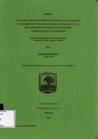 Image of Tanggungjawab pengembangan perumahan (developer) PT. Sinar Bodhi Cipta dalam perjanjian pengikatan jual beli (PPJB) kredit pemilik rumah (KPR) subsidi di Kota Tanjung Pinang