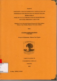 Image of Mahasiswa sebagai komponen cadangan dalan perspektif pertahanan dan keamanan negara berdasarkan pasal 30 ayat 1 Undang Undang Dasar Negara Republik Indonesia tahun 1945