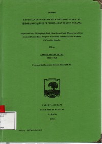 Image of Kepastian hukum pendirian perseroan terbatas perorangan (studi PT Perorangan di Kota Padang)