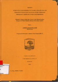 Image of Pemenuhan hak kesehatan warga negara dalam perspektif hak asasi manusia studi terhadap program vaksinasi covid-19 di Indonesia