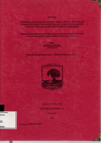 Image of Penyelesaiaan perkata tindak pidana perizinan oleh kerapatan adat nagari di nagari ulakan kecamatan ulakan tapakis kabupaten Padang Pariaman