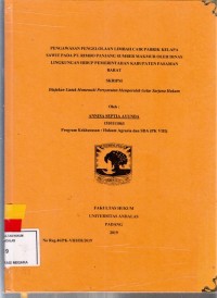 Image of Pengawasan pengelolaan limbah cair pabrik kelapa sawit pada PT. Rimbo Bujang Sumber Makmur oleh Dinas Lingkungan Hidup Pemerintahan Kab. Pasamat Barat