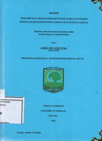 Image of Perlindungan hukum terhadap hasil karya fotografi ditinjau dari hukum internasional dan hukum nasional