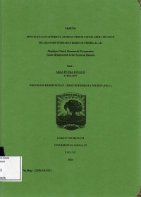 Image of Penyelesaian sengketa jaminan fidusia oleh adira finance muara enim terhadap debitur cidera janji