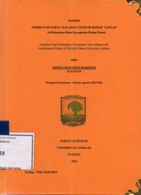 Image of Pembuatan surat jual beli tanah dibawah tangan (Di Kelurahan Medan Denai)