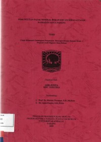 Image of Pemungutan pajak mineral bukan logam sebagai pajak daerah di kota Padang