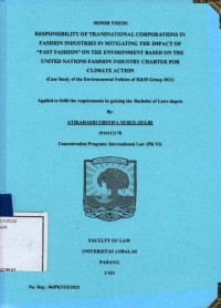 Image of Responsibility of transnational corporations in fashion industries in mitigating the impact of 