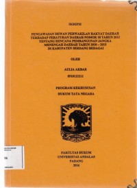 Image of Pengawasan Dewan Perwakilan Rakyat Daerah Terhadap Peraturan Daerah Nomor 18 Tahun 2012 Tentang Rencana Pembangunan Jangka Menengah Daerah Tahun 2010-2015 Di Kabupaten Serdang Bedagai