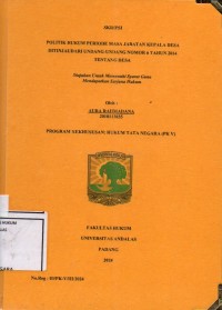 Image of Politik hukum periode masa jabatan kepala desa ditinjau dari Undang Undang nomor 6 tahun 20214 tentang desa