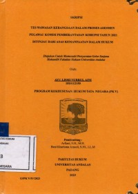 Image of Tes wawasan kebangsaan dalam proses asesmen pegawai komisi pemberantasan korupsi tahun 2021 ditinjau asas kemanfaatan dalam hukum