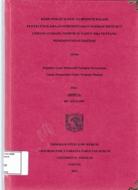 Image of Kedudukan wakil gubernur dalam penyelenggaraan pemerintahan daerah menurut undang undang nomor 32 tahun 2004 tentang pemerintahan daerah