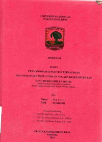 Image of Transformasi Institusi Perpajakan Dalam Rangka Mewujudkan Negara Kesejahteraan Yang Berkeadilan
Sosial