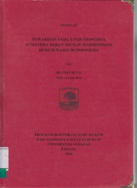 Image of Pewarisan Pada Etnis Tionghoa Sumatera Barat Menuju Harmonisasi Hukum Waris Di Indonesia