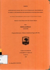 Image of Efektifitas E-Ticket pelayanan publik jasa transportasi PT. Kereta Api Indonesia devisi regional II Sumatera Barat