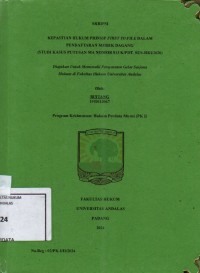 Image of Kepastian hukum prinsip first to file dalam pendaftaran merek dagang (studi kasus putusan MA nomor 813 K/Pdt.SUS-HKI/2020)