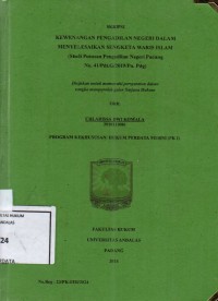 Image of Kewenangan Pengadilan Negeri dalam menyelesaikan sengketa waris islam (studi putusan Pengadilan Negeri Padang no 41/Pdt.G/2019/Pn.Pdg)