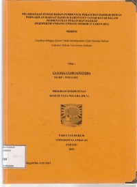 Image of Pelaksanaan fungsi Badan pembentukan peraturan Daerah Dewan Perwakilan Rakyat Daerah Kabupaten Tanah Datar dalam pembentukan Peraturan Daerah (Presfektif undang undang No. 12 Th. 2011)