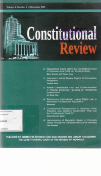 Image of Indonesia's Judicisl Review Regime in Comparatif Perpective