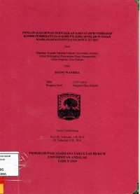 Image of Pengawasan Dewan Perwakilan Rakyat (DPR) terhadap komisi pemberantasan korupsi (KPK) setelah putusan Mahkamah Konstitusi No. 36/PUU-XV/2017