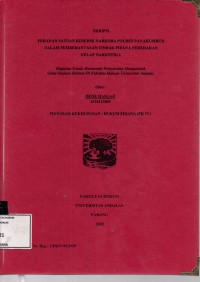 Image of Peranan satuan reserse narkoba Polres Payakumbuh dalam pemberantasan tindak pidana peredaran gelap narkotika