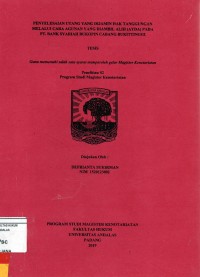 Image of Penyelesaian utang yang dijamin hak tanggungan melalui cara anggunan yang diambil alih (ayda) pada PT. Bank Syariah Bukopin Cabang Bukitinggi