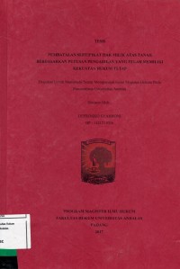 Image of Pembatalan Sertifikat Hak Milik Atas Tanah Berdasarkan Putusan Pengadilan Yang Telah Memiliki Kekuatan hukum Tetap
