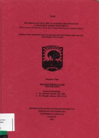 Image of Pelaksanaan Jual Beli Tanah Secara Di bawah Tangan Dan Akibat Hukumnya ( Studi Kasus di Kecamatan X Koto Kab. Tanah Datar Propinsi Sumatera Barat)