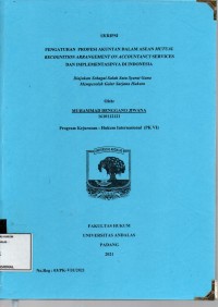 Image of Pengaturan profesi akuntan dalam ASEAN Mutual recognition on accountancy services dan implementasinya di Indonesia
