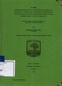 Image of Perlindungan hak cipta dalam token yang tidak dapat ditukar (non -fungible token) terhadap plagiarisme pada situs jual beli opensea dikaitkan dengan Undang Undang nomor 28 tahun 2014 tentang hak cipta