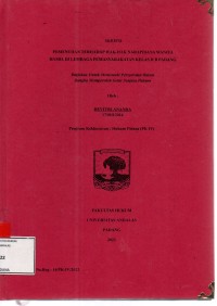 Image of Pemenuhan terhadap hak hak narapidana wanita hamil di lembaga pemasyarakatan kelas II B Padang