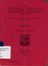 Image of Kekuatan pembuktian atas keterangan saksi yang hanya datang dari pihak penyidik Kepolisian dalanm persidangan perkara tindak pidana narkotika di pengadilan