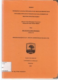 Image of Penerapan layanan pengadaan secara elektronik oleh unit kerja pengadaan  Barang dan Jasa pemerintah Provinsi Sumatera Barat
