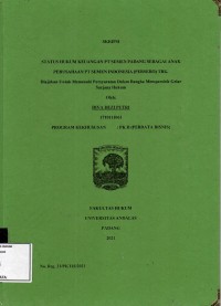 Image of Status hukum keuangan PT. Semen Padang sebagai anak perusahaan PT Semen Indonesia (PERSEO) Tbk