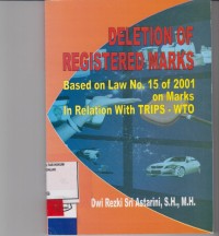 Image of Deletion of registered marks; based on law no. 15 of 2001 on marks in relation with TRIPS-WTO