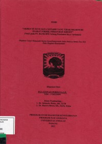 Image of Akibat Hukum Akta Notaris Yang Tidak Memenuhi Syarat Formil Perjanjian Kredit  ( Studi pada PT. Bank BNI Cabang Pembantu Kota Pariaman