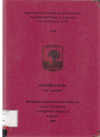 Image of Kedudukan dan tanggung jawab Notaris penerima protokol atas notaris yang  meninggal dubia