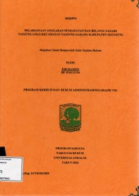 Image of Pelaksanaan anggaran pendapatan dan belanja Nagari Tanjung Lolo Kec Tanjung Gadang Kab Sijunjung