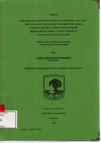 Image of Perlindungan hukum pencipta lagu yang dinyanyikan ulang (cover) tanpa izin pada media internet dikaitkan dengan hak ekonomi berdasarkan undang undang nomor 28 tahun 2014 tentang hak cipta