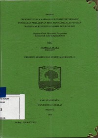 Image of Urgensi putusan Mahkamah Konstitusi terhadap penolakan perkawinan beda agama melalui putusan Mahkamah Konstitusi nomor 24/PUU-XX/2022
